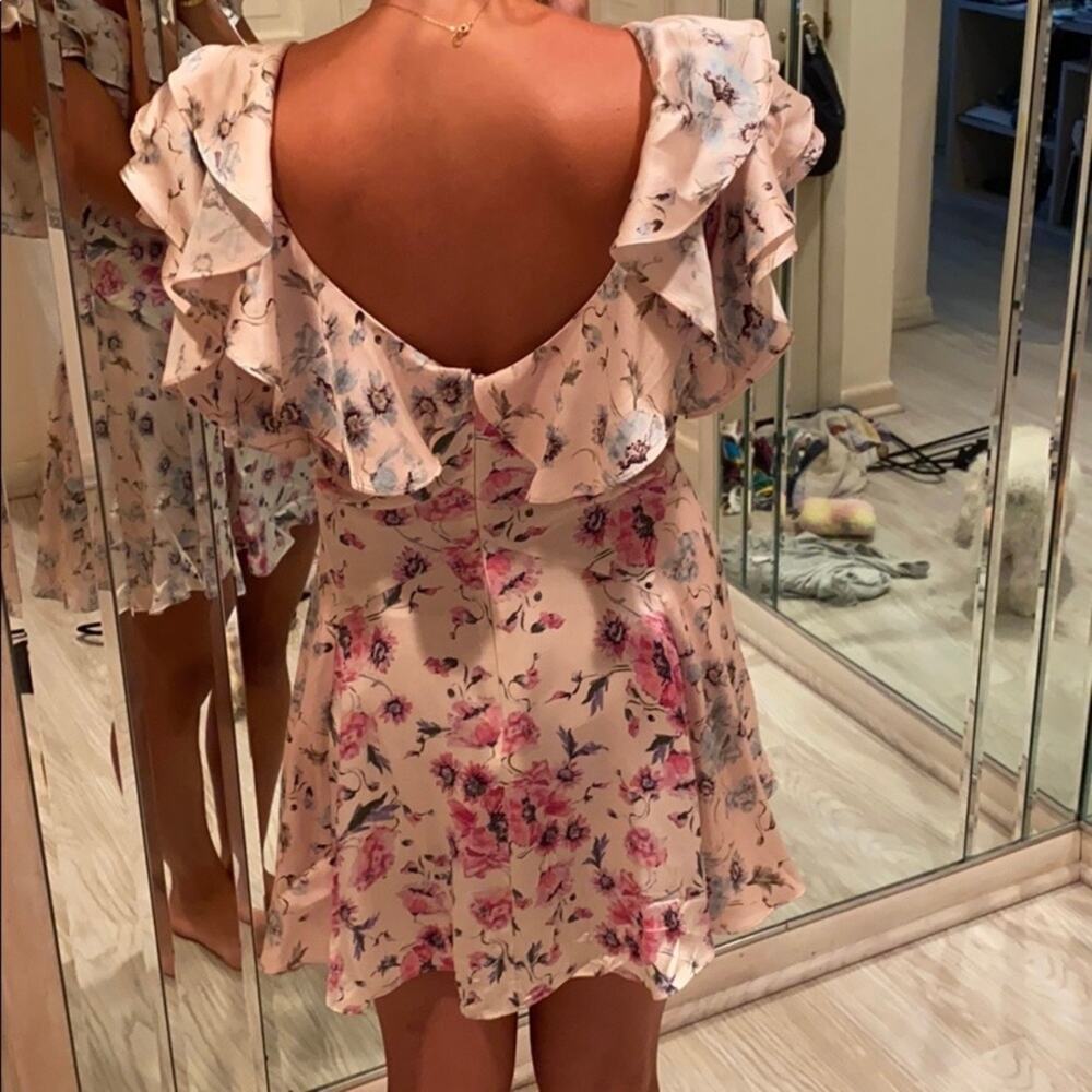LoveShackFancy Frankie Dress Cream Silk Floral Ruffle Cottage Core Boho Size 6 - Picture 15 of 16